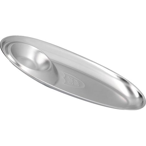 Assiette à Snacks en Acier Inoxydable 304, Plat à Épices Ovale Argenté pour Maison, Extérieur et Camping (1/5)