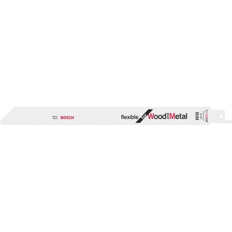 Bosch – Lame de scie sabre 225mm pour métal et bois – Denture progressive avoyée – Boite de 200 unités – Coupe à ras flexible (1/2)