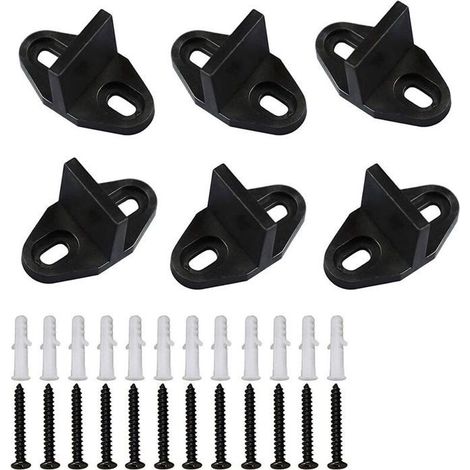Lot de 6 guides de sol pour porte coulissante – Matériau POM résistant – Design noir contemporain (1/4)