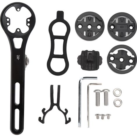Fahrradcomputerhalterung aus Aluminiumlegierung, verlängerte Fronthalterung mit 4 Adaptern und Klemme für Fahrräder (1/5)