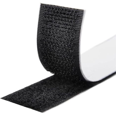 Rubans Adhésifs 5M,Bande Agrippantes Adhésives,Bande Adhésives Ruban Scratch Hook Loop Bande Adhésives Autoadhé pour Tous Les Types D'installations Cadre Photo 16mm (Noir) (1/4)