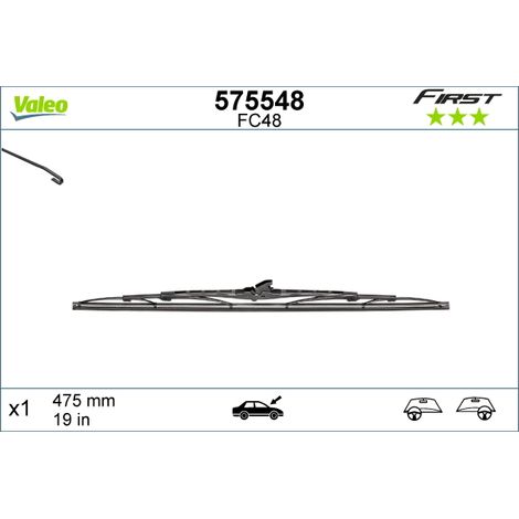 Balai d'essuie-glace Valeo 575548 ALFA ROMEO 1611346280 1613716080 6423K4 (1/4)