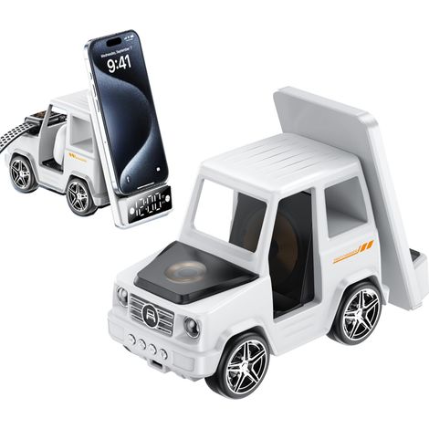Kreatives kabelloses Ladegerät in Autoform – 15 W Schnellladung für iPhone 16/15/14/13/12 Pro/Max/Plus. 6-in-1-Qi-zertifiziertes Ladepad für mehrere Geräte (1/5)