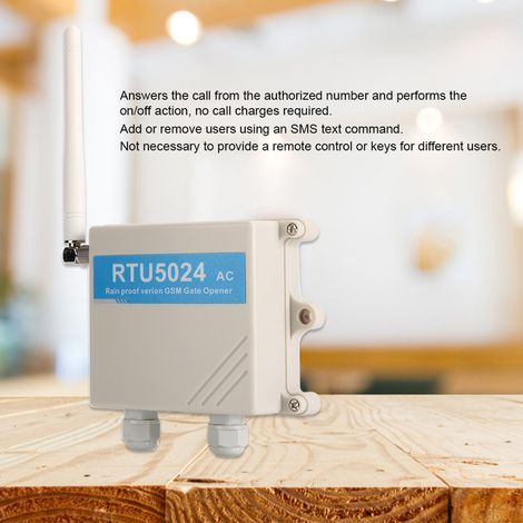 Contrôleur GSM Étanche RTU5024 pour Portail avec Télécommande et Alarme (1/4)
