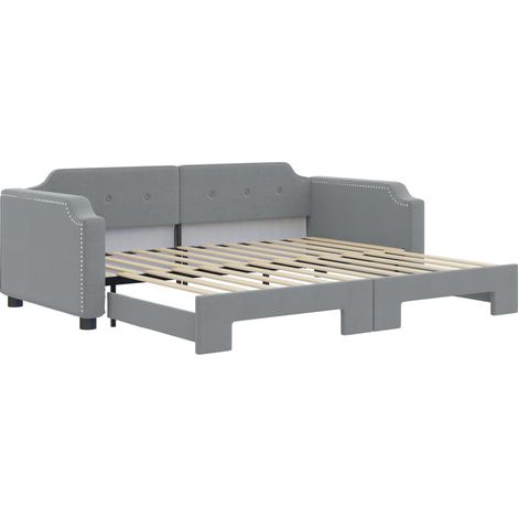 Maison Exclusive - Tagesbett Ausziehbar Hellgrau 100x200 cm Stoff