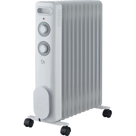 Dx 812001 - Radiateur bain d'huile ATOME gris clair 2000W - Thermostat mécanique