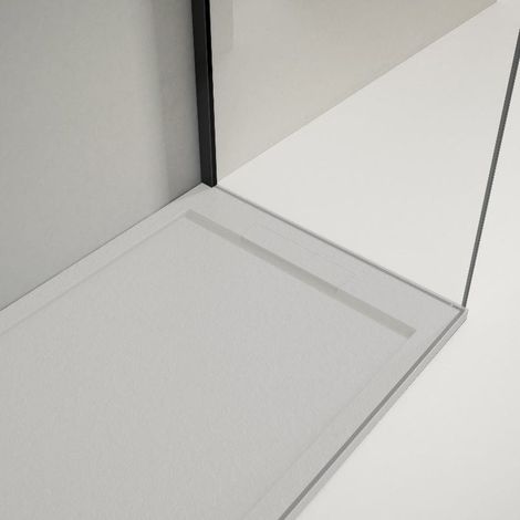 Receveur de douche 70x100cm extra plat LUX en résine surface ardoisée gris (1/5)