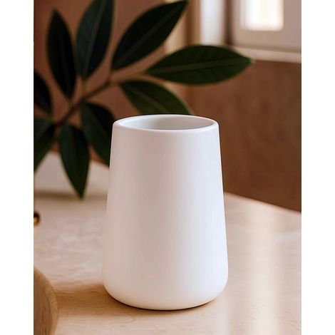 Portaspazzolino in ceramica bianco Sidney (1/2)