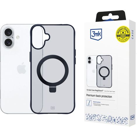 Custodia per iPhone 16 Plus 3mk Smoke con supporto e caricatore (1/5)