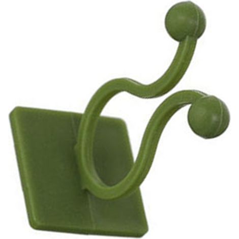 Lot de 10 clips muraux pour plantes grimpantes, en plastique autocollant vert, pour la décoration intérieure et extérieure et la fixation de câbles. (1/5)