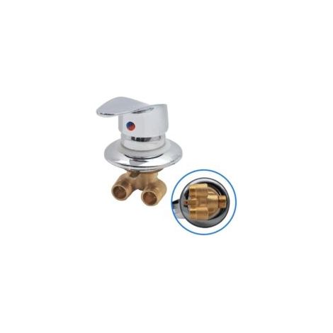 Mitigeur Cabine de Douche Robinet de douche en laiton Inverseur de sortie Robinet mitigeur de douche chromé Connecteur G1/2" Mitigeur d'eau froide et chaude de douche pour salle (1/5)