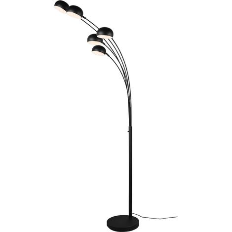 Lampada Piantana Arco Acciaio Nera 5 Diffusori H 200 cm Dito GD Trio (1/5)
