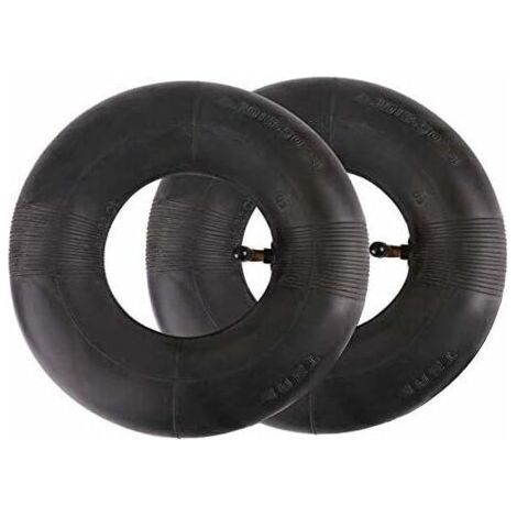 FENOPLASTICALot de 2 chambres à air 4.10/3.50-4' – Gonflables en caoutchouc noir – Valve coudée TR87 – Pour chariots à main et tondeuses (1/5)