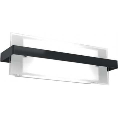 Applique moderno top light cross 1106 am e27 led metallo vetro lampada parete, finitura metallo nero