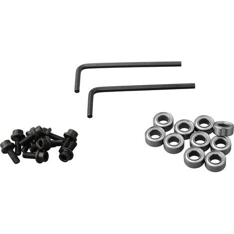 Lot de 10 roulements à billes montés sur le dessus pour fraises de toupie - Roulements en acier avec vis et clé hexagonale - 9,52 mm de diamètre extérieur et 4,96 mm ID - Compatible avec défonceuse (1/5)