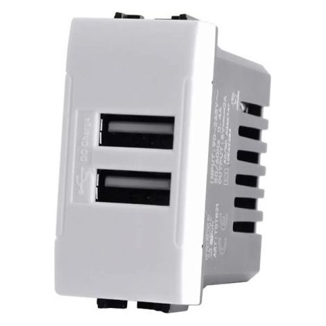 MAPAM doppia presa USB tipo A (5V-2A-265V) compatibile LIGHT - 821B