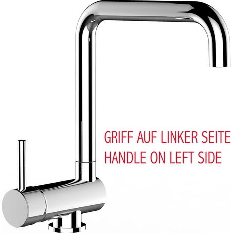 Unterfenster Wasserhahn Vorfenster Umklappbar 6 CM Verchromt Kuechenarmatur mit 360 schwenkbarem N Auslauf - LINKER HEBEL