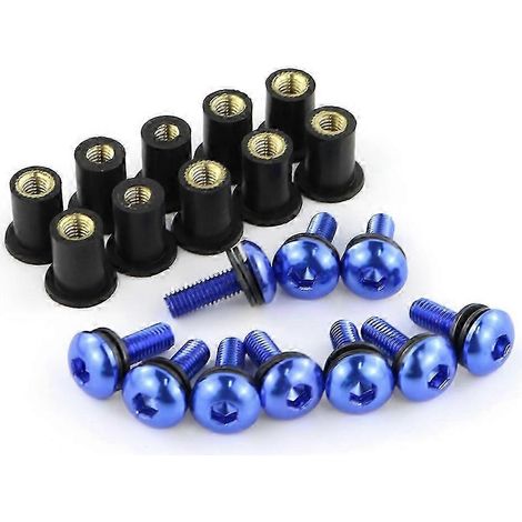 Vis de pare-brise M5 pour Yamaha FZ1 FZ1000 Fazer FZ6R FZ6 FZ8-N S Fazer8 FZ16 FJR 1300 TDM 900 Tracer 900 FJ-09 (Bleu) (1/5)