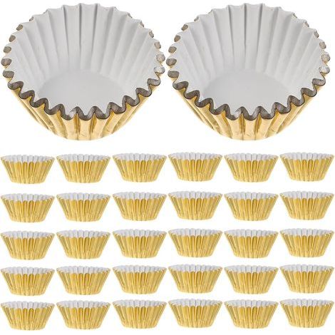 Gold Mini Cupcake and Muffin Paper Molds Non Stick and (1/5)