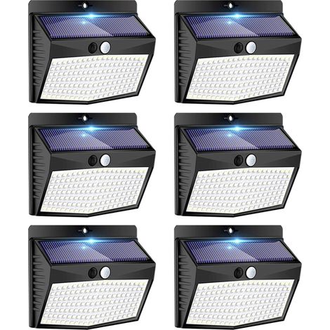 Lampe Solaire Extérieur Détecteur de Mouvement【Lot de 6 de 138LED】 Lumière étanche Sans Fil 3 Modes Spot LED éclairage extérieur solaire pour Jardin Decoration