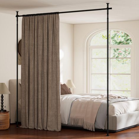 Room divider curtain rod adjustable tension black 227458993 (1/5)