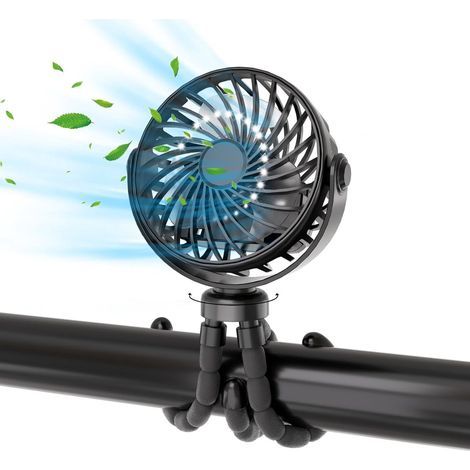 Mini Fan - Portable Mini Fan - USB Fan - Quiet Mini Fan - Detachable 3-Speed Fan - 360° Rotation - Black - AquaForge (1/5)