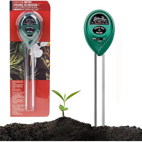 3-in-1 Soil Tester- Hygromètre Sol avec Mesure Précise du pH et Lumière, Capteur Double Aiguille, Sans Piles, Idéal Jardinage Intérieur/Extérieur (26x6 cm) (1/5)