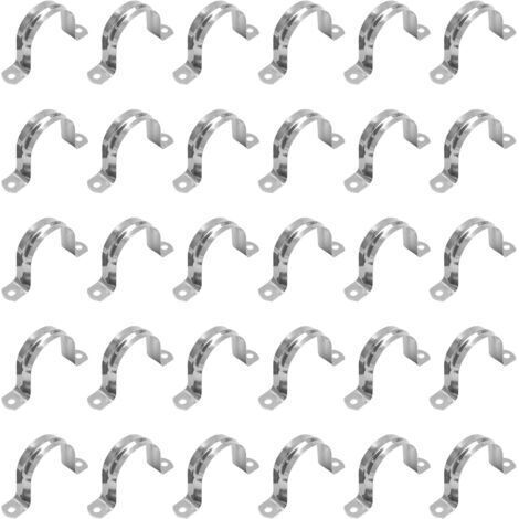 Collier de serrage en acier inoxydable en forme de U, collier de serrage semi-circulaire pour conduites d'eau et d'air, fixation pour tuyaux d'eau - 60 mm