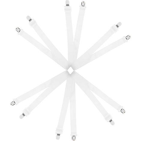 Pinces à nappe réglables pour extérieur, lot de 6, blanches (1/5)