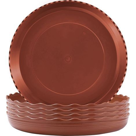 Lot de 5 soucoupes pour plantes, plateaux de récupération pour pots de fleurs d'intérieur/extérieur, protection des surfaces. (1/5)