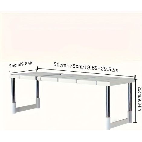 Étagère de rangement sous évier réglable (une seule couche), organisateur extensible pour placards de cuisine et de salle de bain, support à casseroles multicouche durable et peu encombrant (1/5)