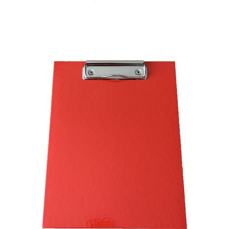 A5-Klemmbrett aus Pappe mit Klemme, rot (1/2)