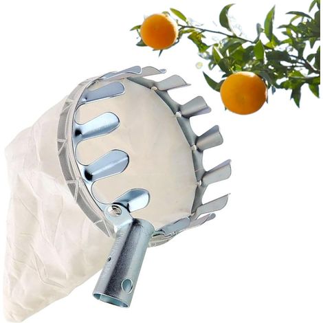 Outil de Cueillette de Fruits,Cueilleur de Fruits avec Sac en Tissu, Cueille Fruits,Cueille Pomme pour la Cueillette des Pommes Oranges Pêches Poires Cerises (1/5)