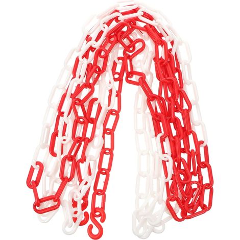 Chaîne de Sécurité Légère et Résistante la Rouille 5m Rouge en Plastique pour Barrière de Sécurité Intérieure et Chantier de Construction (1/5)