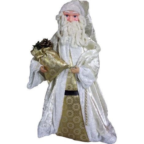 Stehende Weihnachtsmannfigur mit Geschenksack im Samtmantel – Größe 50 x 30 cm (1/3)