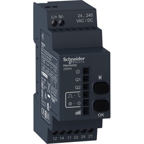 RÉCEPTEUR PROGRAMMABLE 2 SORTIES RELAIS 3 A ALIMENTATION 24 - 240 V AC/DC SCHNEIDER ELECTRIC ZBRRA HARMONY (1/3)