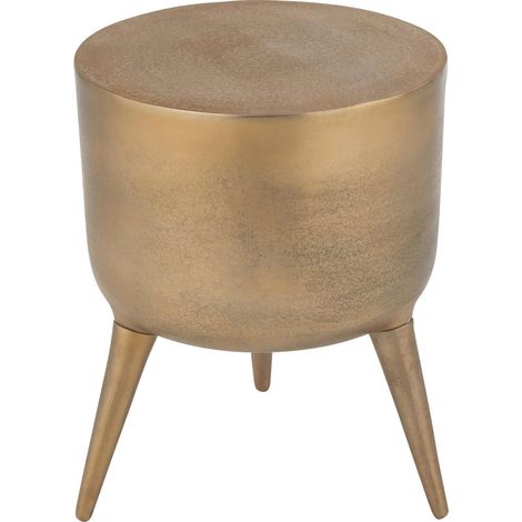 Tabouret design en aluminium doré finition élégante - Doré finition mate élégante (1/3)
