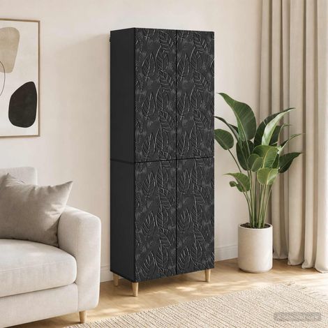 vidaXL Schrankset 2 pcs Schwarz Holzwerkstoff (1/5)