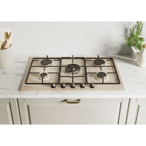 Candy Classic CHW7AV4WGT Avoine Intégré 75 cm Gaz 5 zone(s)