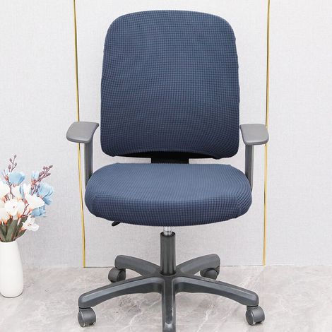 Ulisem Housse de chaise en molleton de maïs, ensemble complet de housses de chaise pivotante à poulie de bureau, bleu marine (1/4)