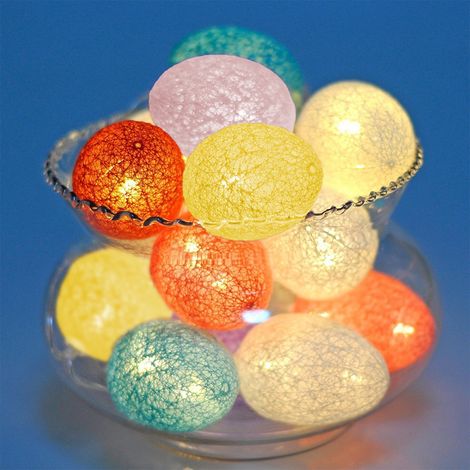 Guirlande Lumineuse Œufs De Pâques - 150 m - 10 Ampoules - Alimentation Sur Piles AA - Pour Jardin Porte Arbre Chambre (1/5)