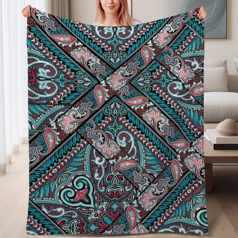 Couverture polaire ultra-douce pour toutes saisons 60x80 pouces, pour lit, canapé, voyage, camping et décoration (1/4)