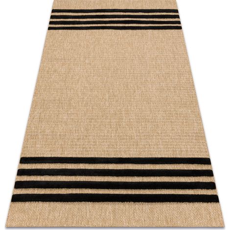 Tapis SPARK 0689 beige / noir - Lignes, sisal, structurel beige 160x220 cm