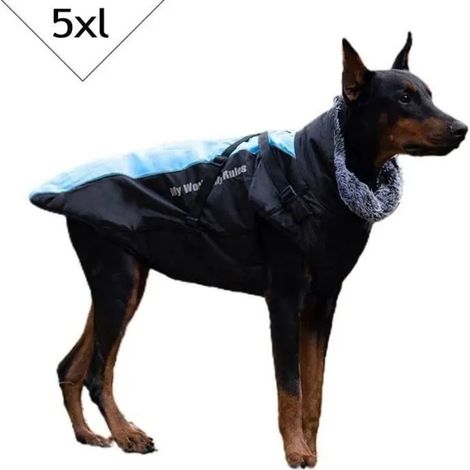 Manteau pour Chien - JORMFTTE - 5XL - Imperméable - Coupevent - Couleur Bleu (1/4)