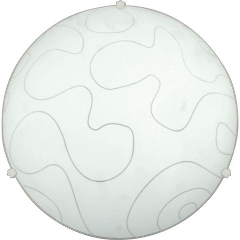 Plafonnier rond Candellux Malibu blanc verre 40cm 2xE27 (1/2)