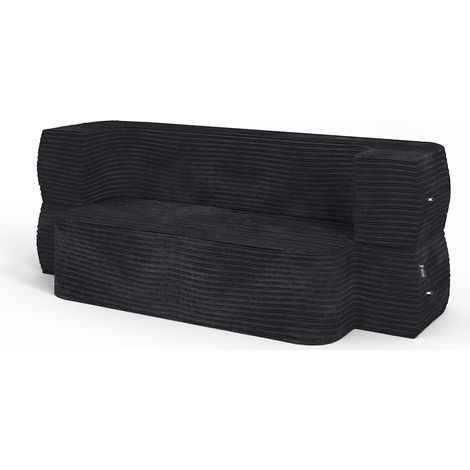 Sofa Lille, Schwarz, 190 cm mit Schlaffunktion, Vitalispa