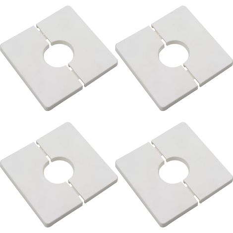Bride divisée murale de 4pcs, couvercle carré en plastique ABS avec un diamètre de 33 mm, couvercle de tuyau à eau mural, blanc, blanc (1/5)