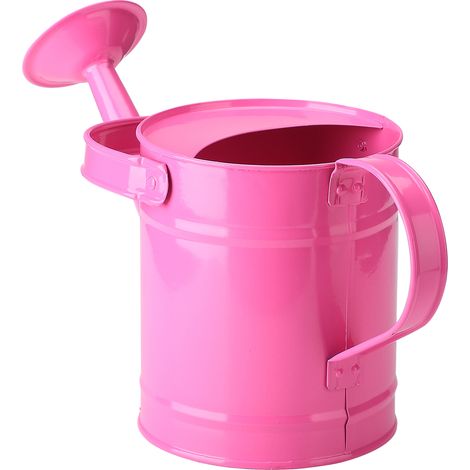 1,5-Liter-Gießkanne aus Metall, Art-Deco-Design, langer Ausguss, rosafarbenes Eisen, für Garten, Balkon, Pflanzen (1/5)