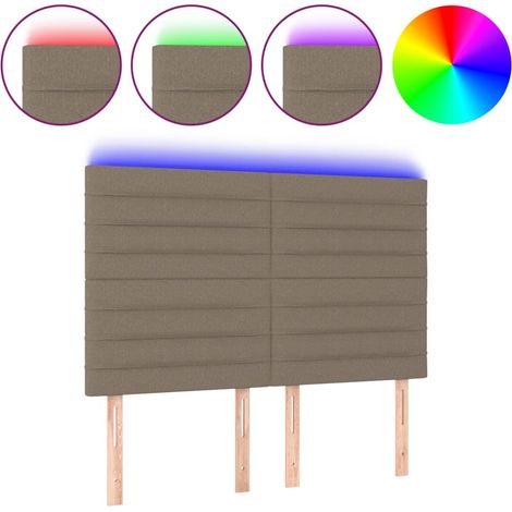 Maison Exclusive - Testiera a LED Tortora 144x5x118/128 cm in Tessuto