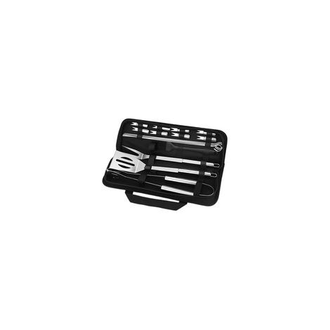 Ensemble d'Outils De Barbecue, 16PCS Barbecue Ustensiles en Acier Inoxydable pour Grillade avec Boîte de Rangement/Spatule/Fourchette/Pince/Brochettes et Pinceau pour Extérieur/Camping/Jardin, OUYLAF (1/4)